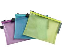 Exacompta 12x Pochette à fermeture éclaire en plastique souple assort 38140E