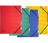 Exacompta 12x Trieur agrafé avec élastiques 7 compartiments assort. 54070E