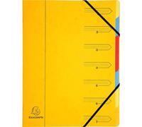 Exacompta 12x Trieur agrafé avec élastiques 7 compartiments Jaune 54079E