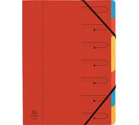 Exacompta 12x Trieur agrafé avec élastiques 7 compartiments Rouge 54075E