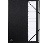 Exacompta 12x Trieur rigide numerique 12 compartiments 1 à 12 Noir 56012E