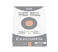 Exacompta Étui refermable 13269B – 100 fiches bristol 105×148 mm quadrillé 5x5 non perforé Orange