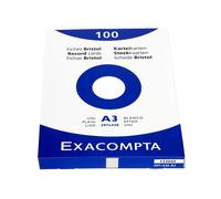 EXACOMPTA étui de 100 fiches BRISTOL BLANC 297/420