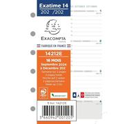 Exacompta - 14212E - Recharge Pour Organiseur Exatime 14 - Semainier Millésimé - Semaine sur 2 Pages - 12,6 cm x 8,1 cm - Septembre 2026 à Décembre 2027