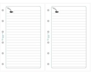 Exacompta - 14215E - Recharge feuilles de notes lignées perforées pour Organiseur Exatime 14 - Feuillets blancs (Lot de 2)