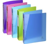 Exacompta 15x Classeur 4 anneaux 30mm PP PP 7/10e A4 maxi assort. 51780E