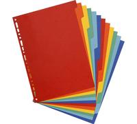 Exacompta 15x Intercalaires 400g 12 positions A4 maxi Couleurs assorties 2612E