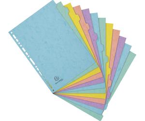 Exacompta 15x Intercalaires 400g/m2 Aquarel 12 positions A4 assort. 7712E