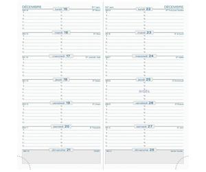 Exacompta - 17870E- 1 Recharge pour Agenda Semainier de Poche SL 17 - Dimension 9 x 17,5 cm - Janvier 2027 à Décembre 2027