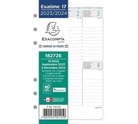 Exacompta - 18272E - Recharge Pour Exatime 17 - Dimension : 10,5 cm x 17,2 cm - 1 Semaine Sur 2 Pages - 16 Mois : Septembre 2026 à Décembre 2027