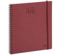 Exacompta 183427E - Agenda de bureau Eurotime 18S spiralé Swan - 15 x 17 cm - Semainier Janvier à décembre 2026 - Coloris bordeaux