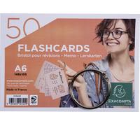 Exacompta 19x 50 Flashcards + anneau bristol ligné perforé A6 assort 10340E