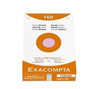 Exacompta 2 Etuis de 100 Fiches Bristol 5x5 Perforées 100x150 mm Assorties