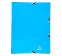 Exacompta 20x Classeur à élastiques 2 anneaux 15mm Iderama A4 Bleu clair 54897E