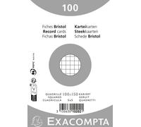 Exacompta 20x 100 fiches bristol 5x5 non perforé 100x150mm Blanc 10202E