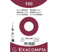 Exacompta 20x 100 fiches bristol dots non perforé 105x148mm Blanc 10709E