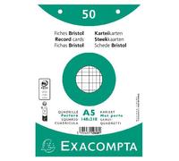 Exacompta 20x 50 fiches bristol quadrillé 5x5 perforé 148x210mm Blanc 12608E