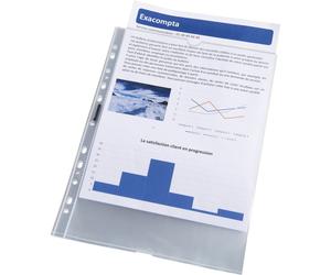 Exacompta 20x Bloc 50 pochettes perforées PP lisse Quick Doc A4 Cristal 31048E