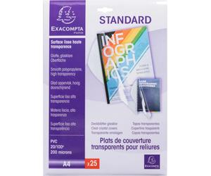 Exacompta 20x Boite de 25 plats pour relier en PVC A4 Translucide 42543E