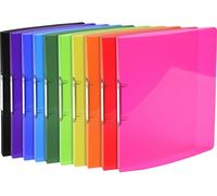 Exacompta 20x Classeur 2 anneaux 15mm PP PP 5/10e A4 Couleurs assorties 54670E