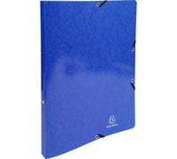 Exacompta 20x Classeur à élastiques 2 anneaux 15mm Iderama A4 Bleu foncé 54882E