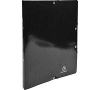 Exacompta 20x Classeur à élastiques 2 anneaux 15mm Iderama A4 Noir 54891E