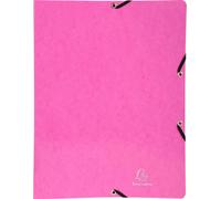Exacompta 20x Classeur à élastiques 2 anneaux 15mm Iderama A4 Rose 54894E