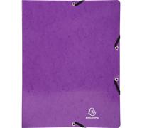 Exacompta 20x Classeur à élastiques 2 anneaux 15mm Iderama A4 Violet 54896E