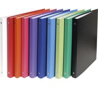 Exacompta 20x Classeur rembordé PP 4 anneaux 15mm A4 Couleurs assorties 51150E