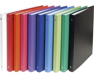 Exacompta 20x Classeur rembordé PP 4 anneaux 15mm A4 Couleurs assorties 51150E