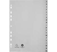 Exacompta 20x Intercalaires imprimés PP recy Z 20 pos A4 Gris 1720E