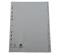 Exacompta 20x Intercalaires imprimés PP recy Z 26 pos A4 Gris 1726E