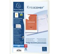 Exacompta 20x Protège-documents en PP rigide Kreacover® 20 vues A4 Blanc 58109E