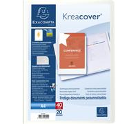 Exacompta 20x Protège-documents en PP rigide Kreacover® 40 vues A4 Blanc 58209E