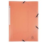 Exacompta 25x Chemise à élastiques 3 rabats PP Pastel A4 Corail 55177E
