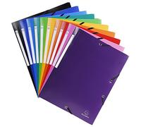 Exacompta 25x Chemise à élastiques 3 rabats PP OPAK A4 Couleurs assorties 55800E