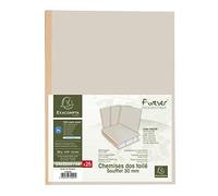 Exacompta Chemise à dos toilé Forever 320 g/m² 24 x 32 cm dos 3 cm Paquet de 25 Gris