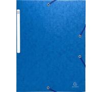 Exacompta 25x Chemise 3 rabats à élastiques Maxi 600g/m2 - A4 Bleu 55952E