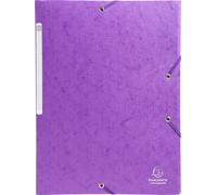 Exacompta 25x Chemise 3 rabats à élastiques Maxi 600g/m2 - A4 Violet 55957E