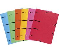 Exacompta 25x Chemise à élastiques 3 rabats perforées 375g/m2 A4 assort 447100E