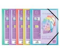 Exacompta 25x Chemise à élastiques 3 rabats PP Pastel A4 assort. 55279E