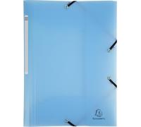 Exacompta 25x Chemise à élastiques 3 rabats PP Pastel A4 Bleu pastel 55172E