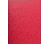 Exacompta 25x Chemise simple sans élastique avec 3 rabats 400gm2 A4 Rouge 56403E