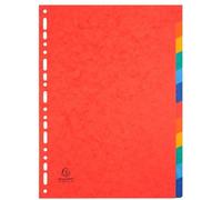 Exacompta 25x Intercalaires 225g 12 positions A4 Couleurs assorties 1412E