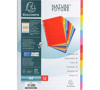 Exacompta 25x Intercalaires 400g 12 positions A4 Couleurs assorties 99H