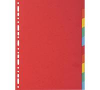 Exacompta 25x Intercalaires carte 220g 10 positions A4 Couleurs assorties 2010E