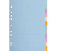 Exacompta 25x Intercalaires carte pastel 170g 12 positions A4 assort. 1612E