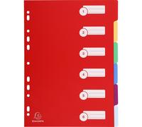 Exacompta 25x Intercalaires PP semi rigide 6 positions A4 assort. 4906E