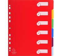 Exacompta 25x Intercalaires PP semi rigide 6 positions A4 maxi assort. 4806E