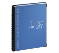 Exacompta 296122E - Agenda journalier Time 29S spiralé toile bordée - 21 cm x 29,7 cm - Janvier 2026 à décembre 2026 - Coloris bleu